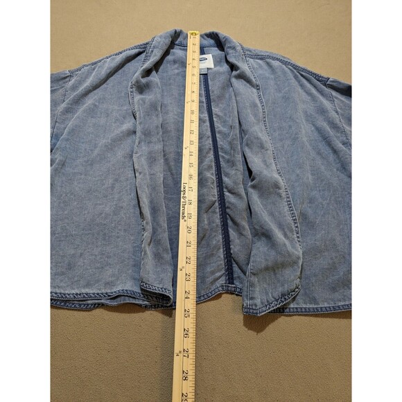 Old Navy Women's 3/4 Length Sleeve Jacket Blue Lyocell Open Minimalist Size M - Picture 10 of 10